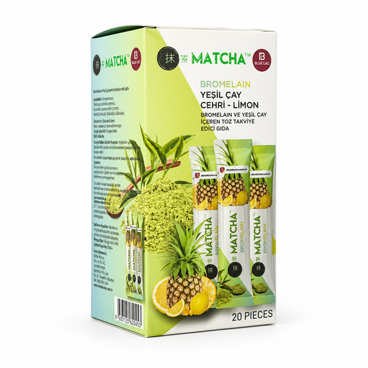 Matcha Premium Japanese Green Tea Bromelain with Lemon & Cehri