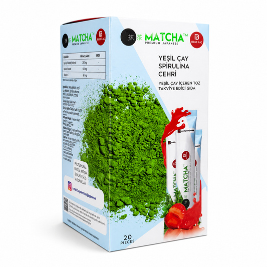 Matcha Premium Japanese Green Tea with Spirulina & Cehri
