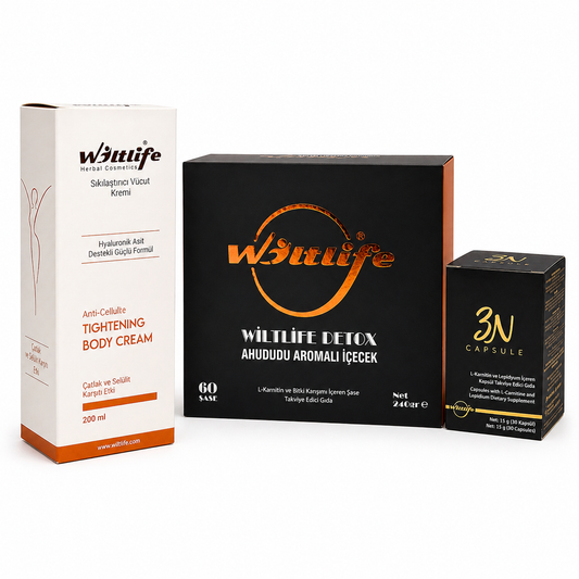 Wiltlife 3-in-1 Wellness Set (Detox Tea, 3N Capsules & Tightening Body Cream)